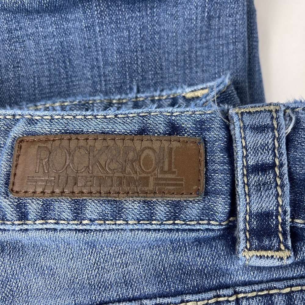 Rock & Roll Cowgirl Jeans Women 27/32 Blue Bootcut Flare Distressed W2-1383 - Picture 8 of 13